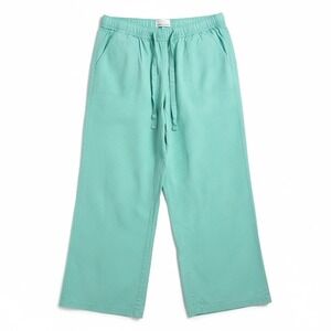 Banana Republic Factory Mint Green Wide Leg Pants XS Cotton Drawstring Lounge